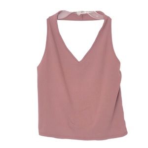 American Eagle Ribbed Halter Top Dusty Rose Sz XL